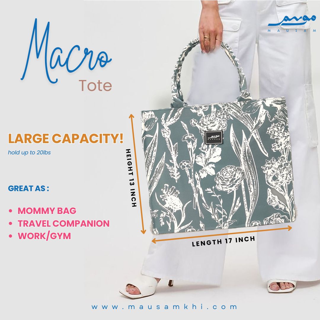 INKED MONO FLORAL (LARGE TOTE BAG)